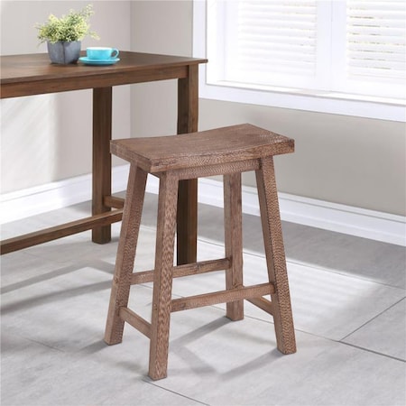 Benjara Wooden Frame Saddle Seat Counter Height Stool with Angled Legs - Gray - 24.25 x 17.75 x 10 in. BM61441